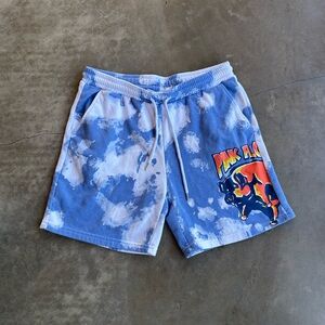 Pink Floyd Tie-Dye Blue Graphic Drawstring Shorts